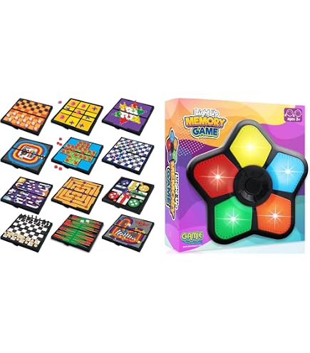 Amazon.com: Gamie Travel Game Set Includes 12 Retro Fun Games - 5